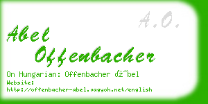 abel offenbacher business card